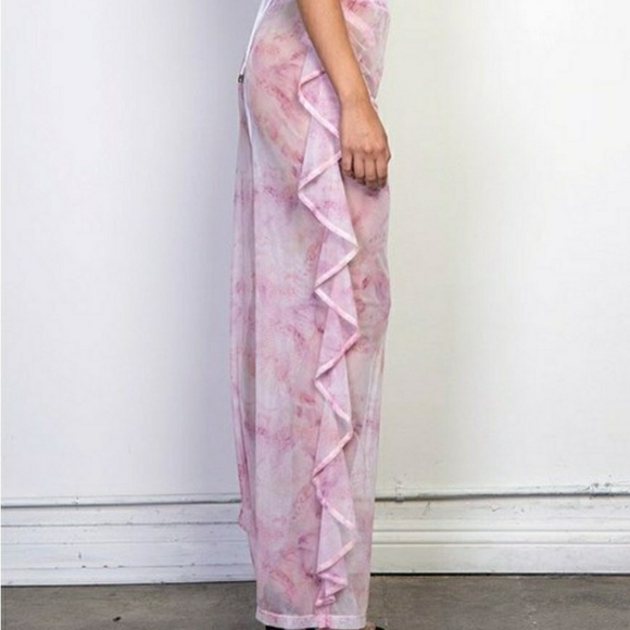 Three Piece Tie Dye Ruffled Pants & Bikini Set - Picture 4 of 7